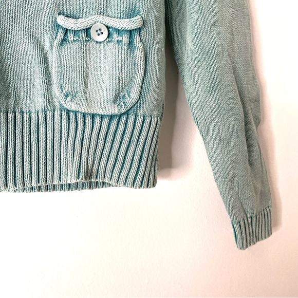 Tyler Boe Green Cotton Knit Back Button Sweater - Picture 4 of 12